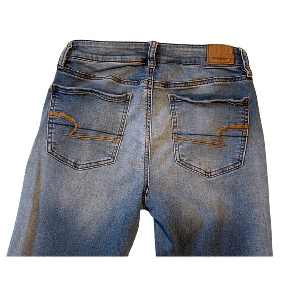 American Eagle Women Jeans Size 4R 28x26 Hi-Rise Jegging Crop Blue Light Wash - Picture 7 of 12